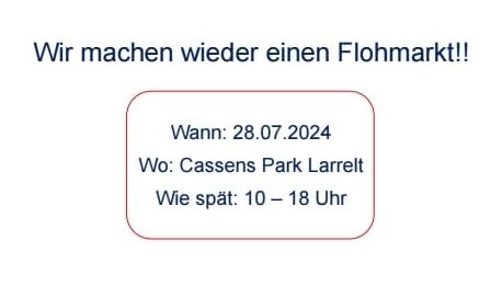 28.07.2024 – Flohmarkt im Cassens-Park